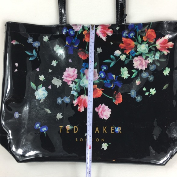 Ted Baker London Sandalwood black floral Cascade polyvinyl large icon tote New - Picture 8 of 8